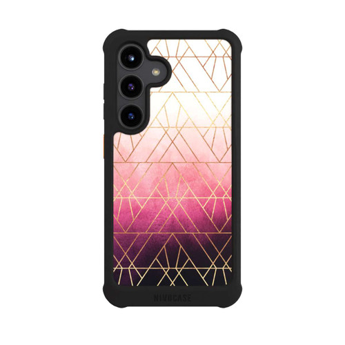 Samsung Galaxy S24 NIVOmax Pink Ombre Triangles Gold Print