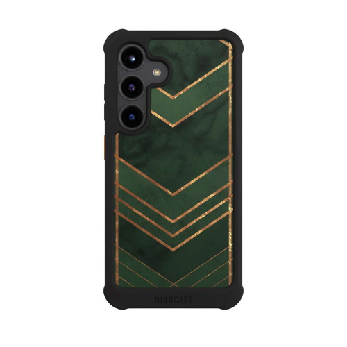 Samsung Galaxy S24 NIVOmax Dark Green Pattern Golden Stripes