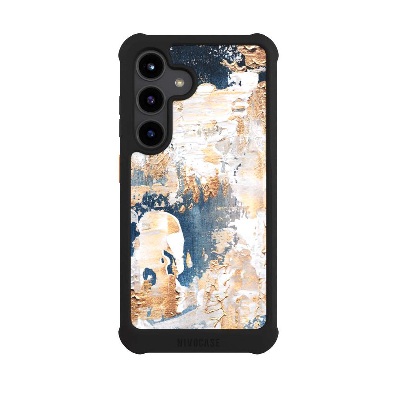 Galaxy S24 NIVOmax Abstraktion Blau und Gold