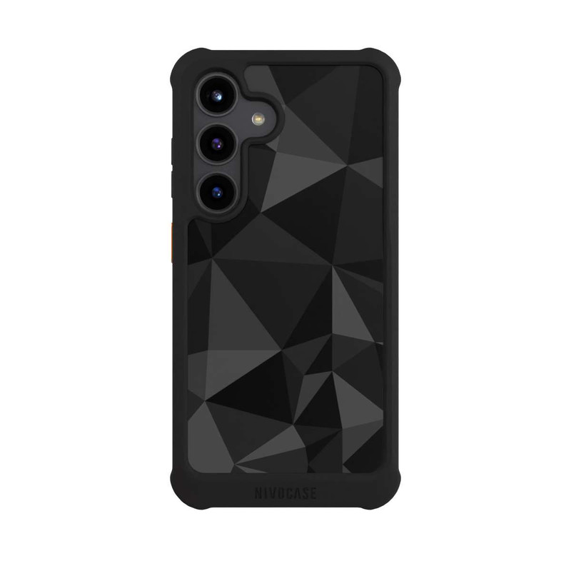 Galaxy S24 NIVOmax Polygonmuster schwarz