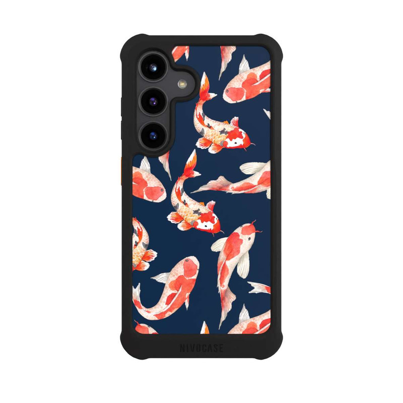 Galaxy S24 NIVOmax Poisson corail sur fond bleu