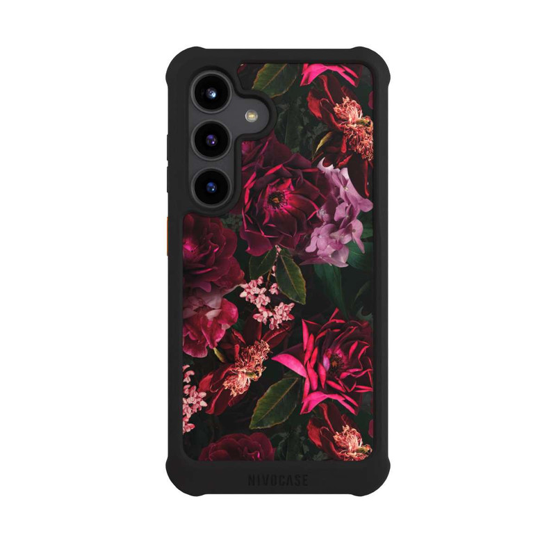 Galaxy S24 NIVOmax Dunkelrote und rosa Blüten