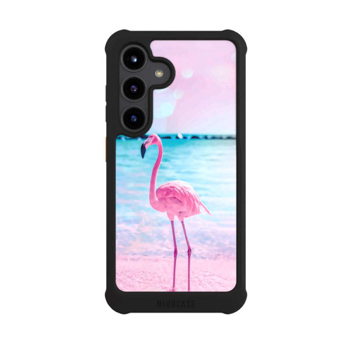 Samsung Galaxy S24 NIVOmax Pink Flamingo on the beach