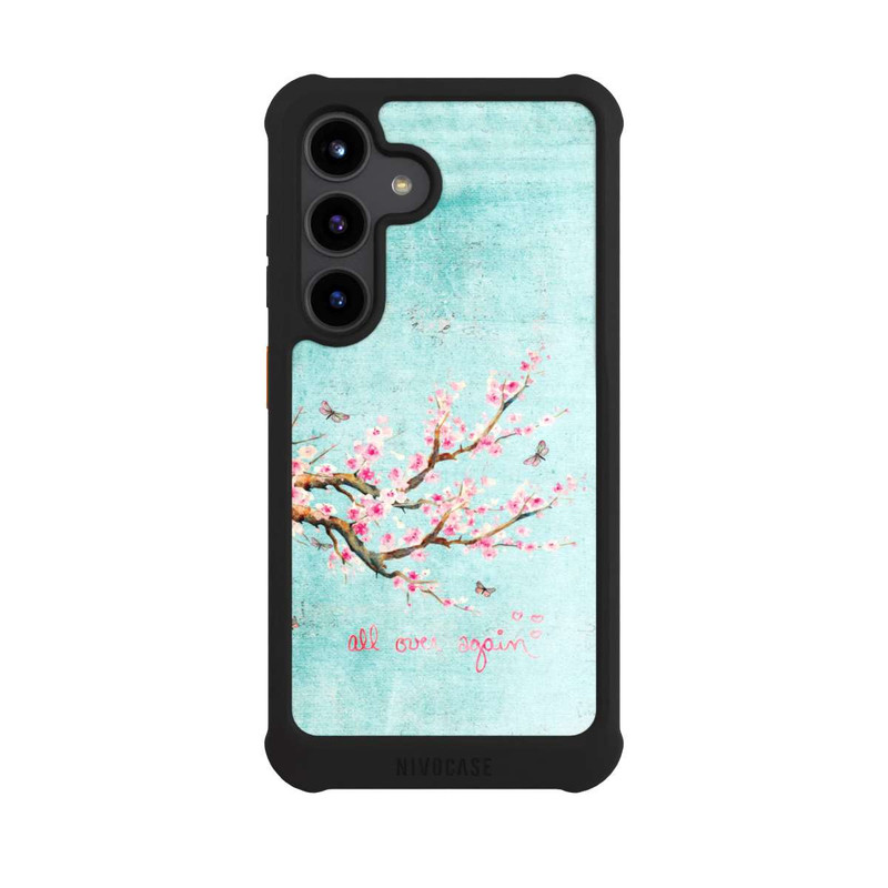 Galaxy S24 NIVOmax Cherry Blossom Tree Pattern Blue