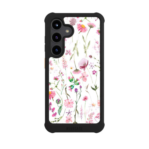 Samsung Galaxy S24 NIVOmax Prairie de fleurs roses
