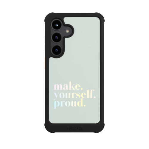 Samsung Galaxy S24 NIVOmax Make Yourself Proud Zitat-Minze und Farbverlauf