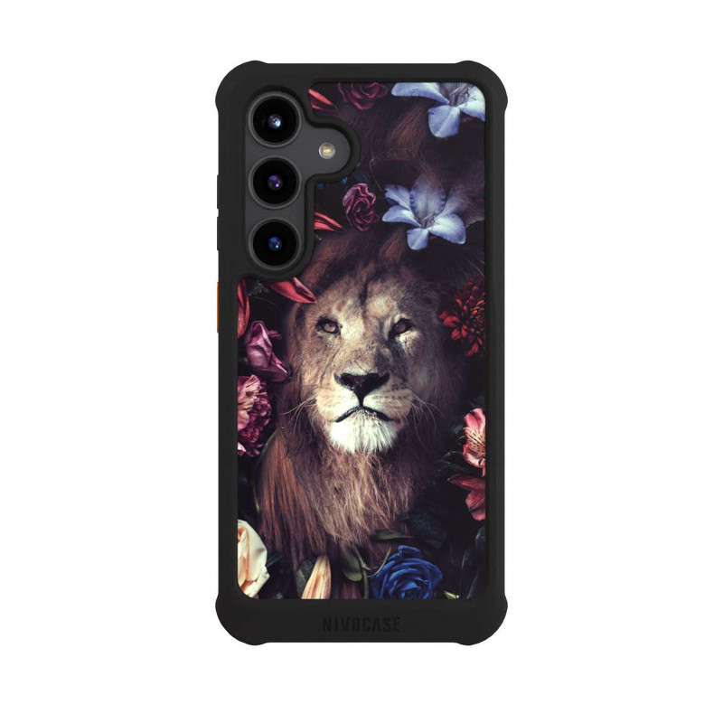 Galaxy S24 NIVOmax Lion & Fleurs Colorées
