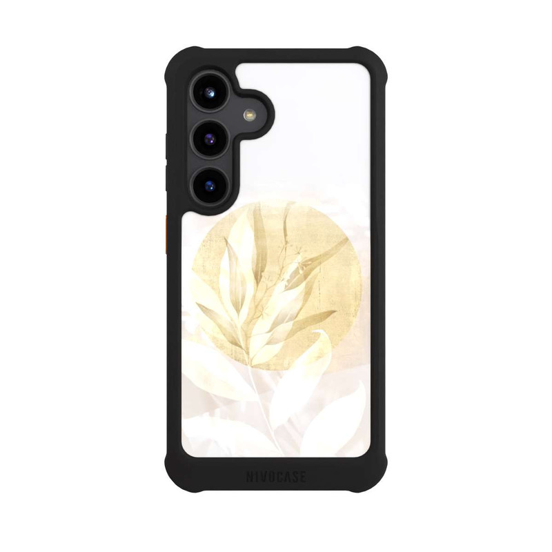 Galaxy S24 NIVOmax Boho Gold Blumen Kunst