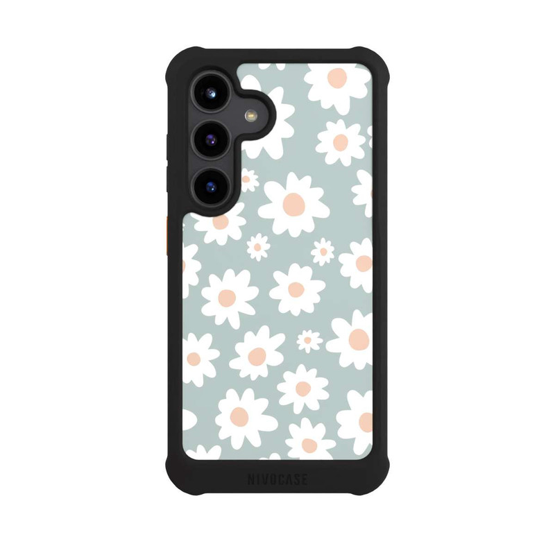 Galaxy S24 NIVOmax Daisy Flower Seamless Pattern Green