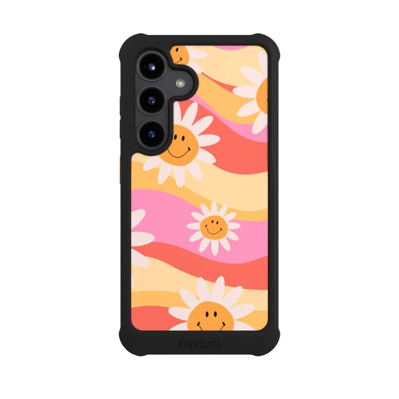 Galaxy S24 NIVOmax Retro Smiles Orange Colorful
