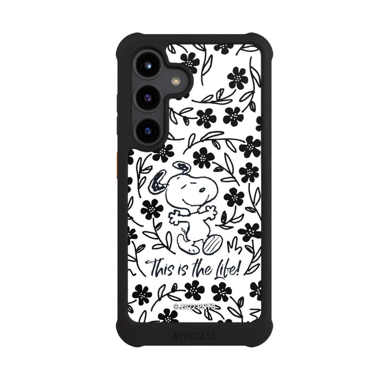 Galaxy S24 NIVOmax Snoopy schwarz und weiß This Is The Life
