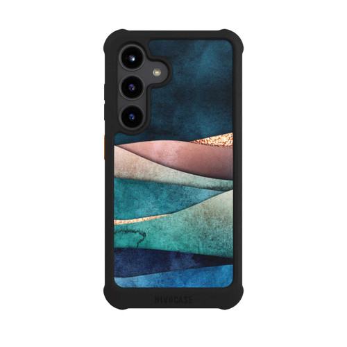 Samsung Galaxy S24 NIVOmax Blau-Goldene Wellen