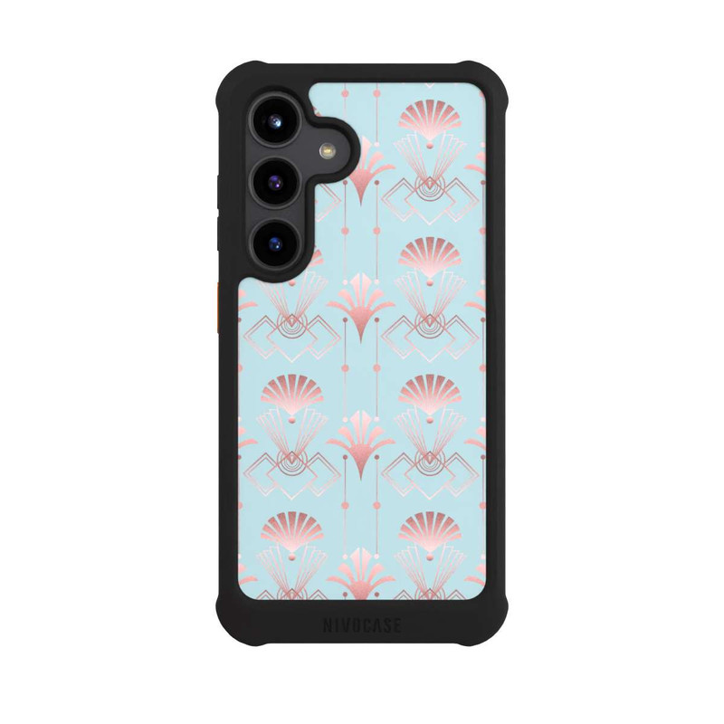 Galaxy S24 NIVOmax Art Deco Rose Gold Elegance Blue