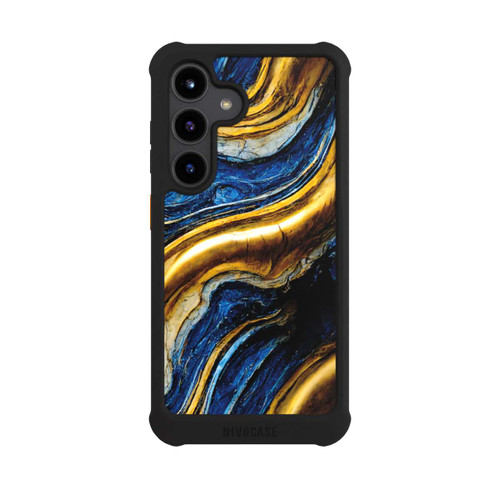 Samsung Galaxy S24 NIVOmax Struktur im Royalblau- und Gold-Look