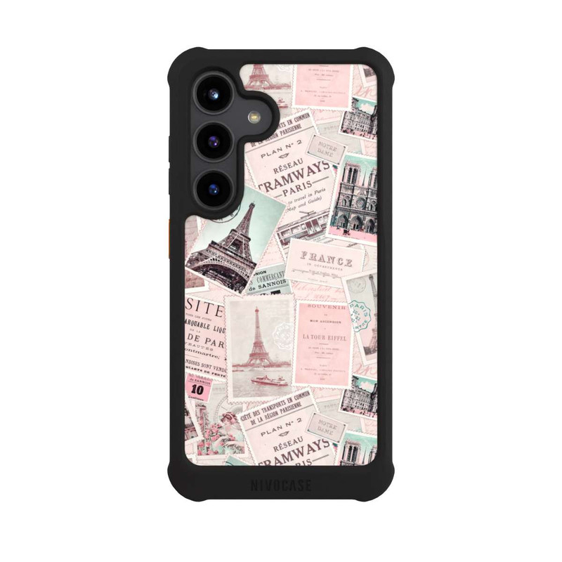 Galaxy S24 NIVOmax Vintage Paris Postcards Pattern