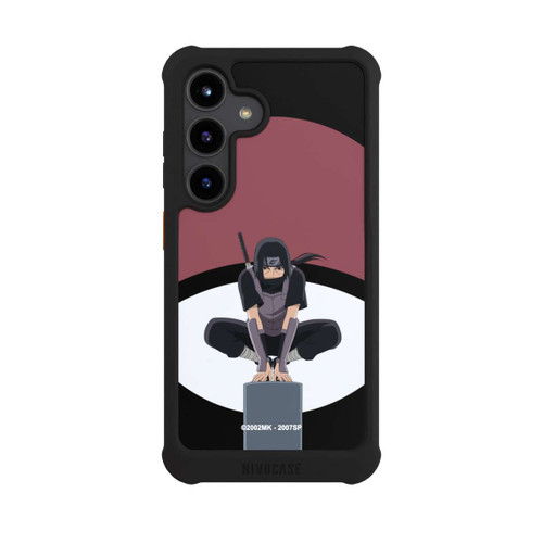 Samsung Galaxy S24 NIVOmax Itachi Uchiha Symbol Schwarzer Hintergrund