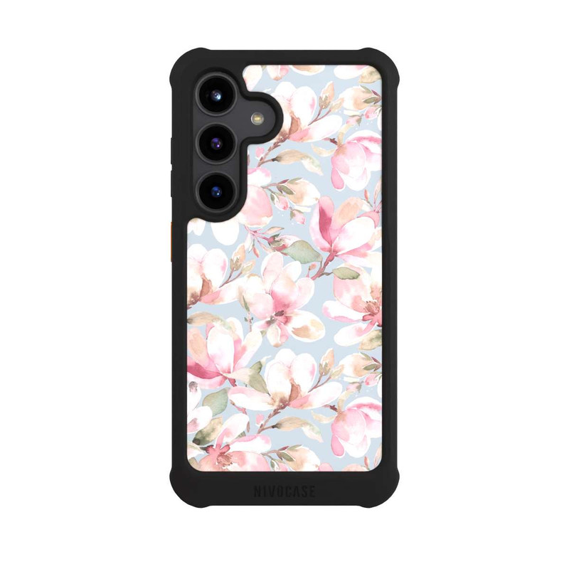 Galaxy S24 NIVOmax Magnolien Blumen Pastellrosa