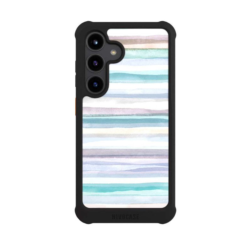 Galaxy S24 NIVOmax Pastellfarbene Streifen Blau
