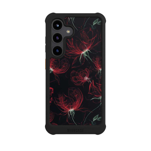 Samsung Galaxy S24 NIVOmax Tapete mit roten Blumen