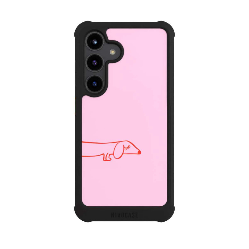 Galaxy S24 NIVOmax Dachshund Illustration Pink