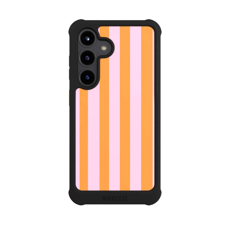 Galaxy S24 NIVOmax Orange And Pink Stripes