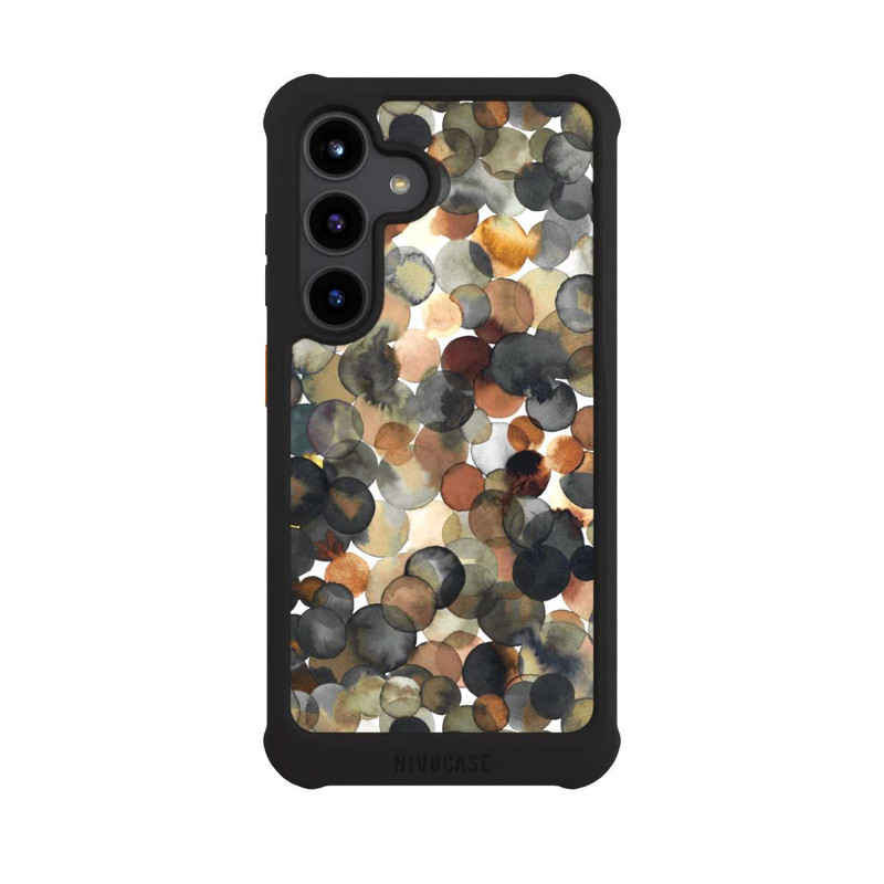 Galaxy S24 NIVOmax Watercolor Dots Brown Pattern