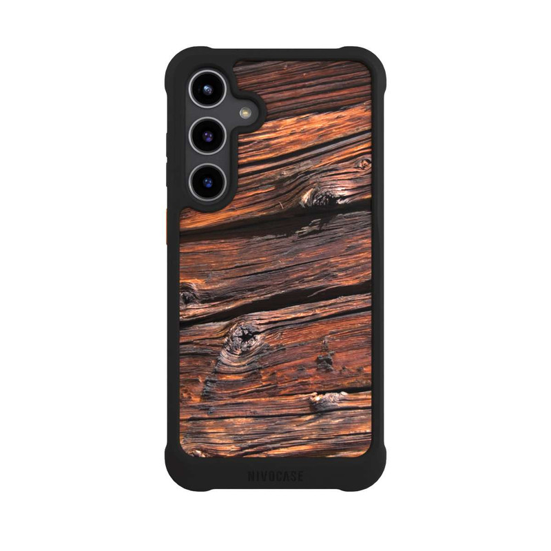 Galaxy S24 + NIVOmax Effritement Planche en Bois