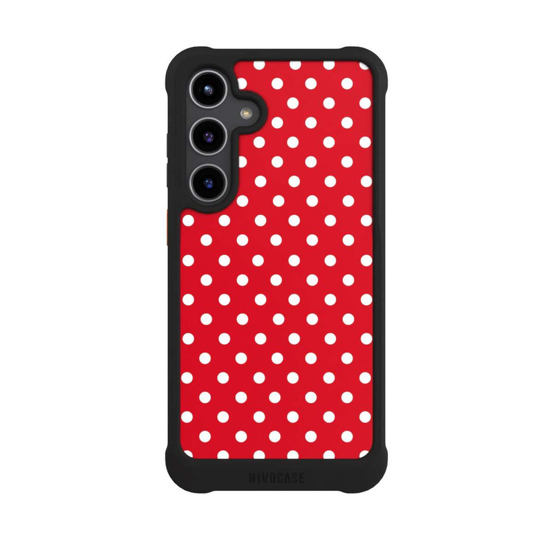 Galaxy S24 + NIVOmax Confettis Blancs sur Fond Rouge