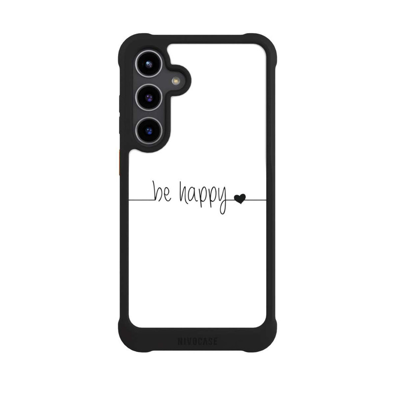 Galaxy S24 + NIVOmax Be Happy Weisser Hintergrund