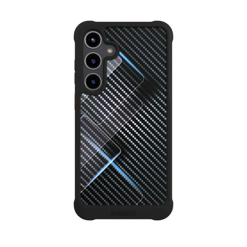 Samsung Galaxy S24+ NIVOmax Blaue Linien auf Karbon