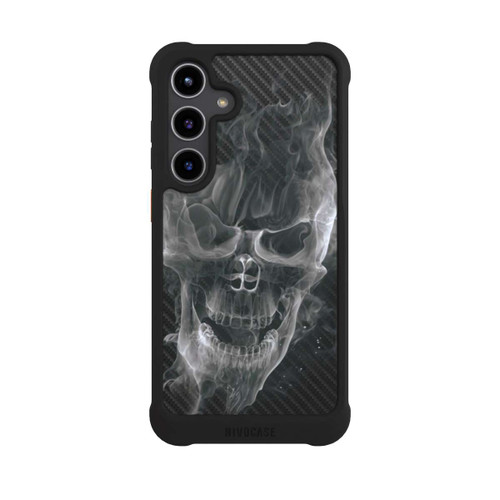 Samsung Galaxy S24+ NIVOmax rauchender Totenkopf Carbon