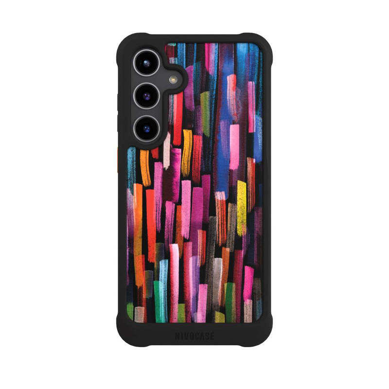 Galaxy S24 + NIVOmax Bunte Pinselstriche schwarz