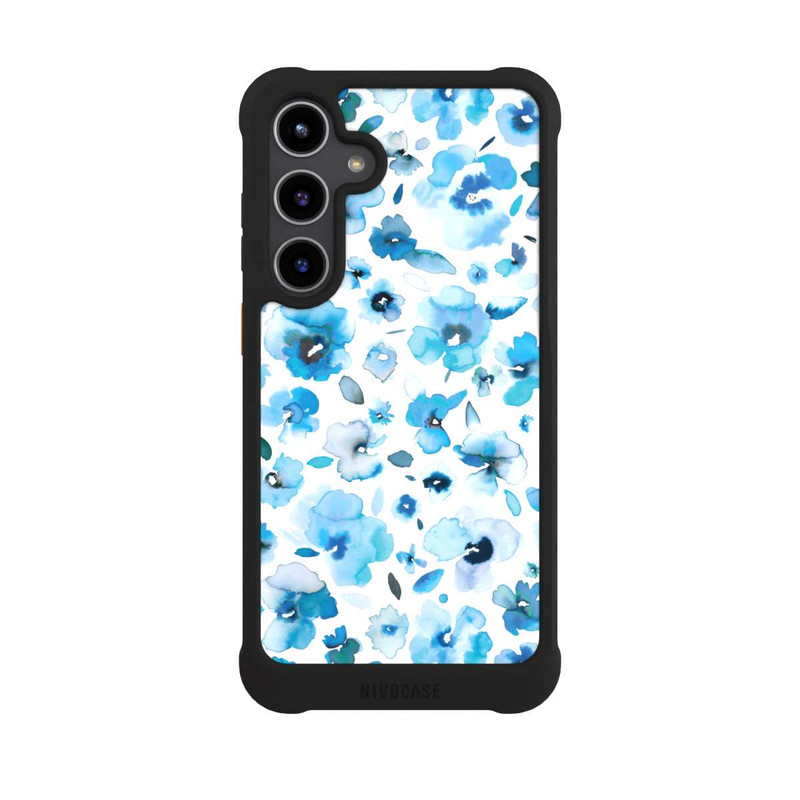 Galaxy S24 + NIVOmax Fleurs tropicales bleues