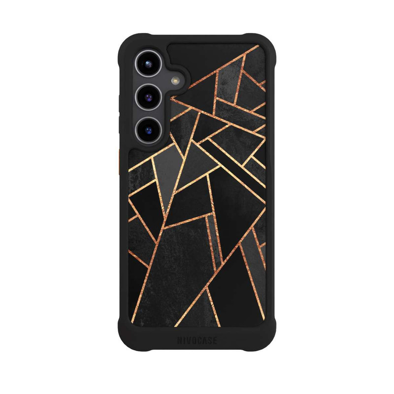 Galaxy S24 + NIVOmax Schwarze Nacht Gold Druck