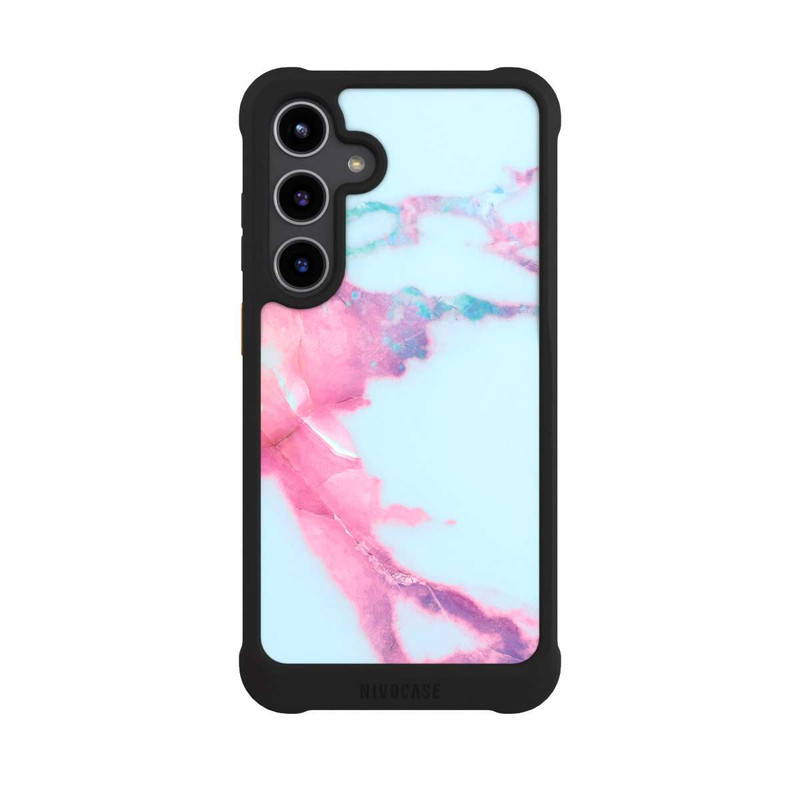 Galaxy S24 + NIVOmax Light Blue Iridescent Vein Marble