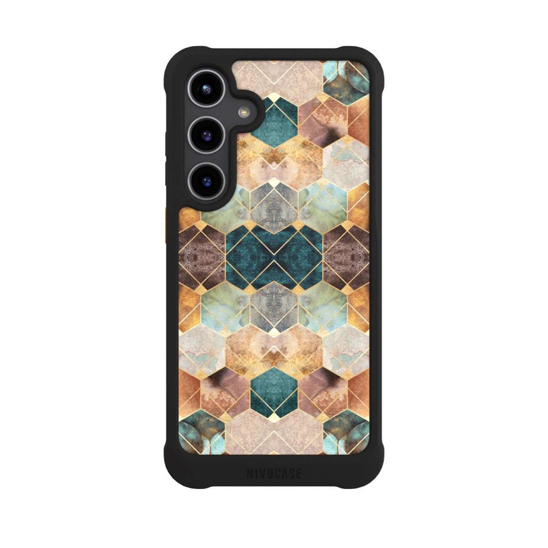 Galaxy S24 + NIVOmax Naturfarbene Sechsecke und Diamanten