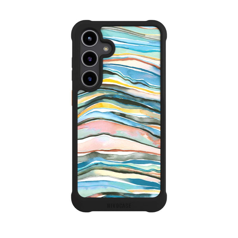 Galaxy S24 + NIVOmax Watercolor Agate Layers Blue