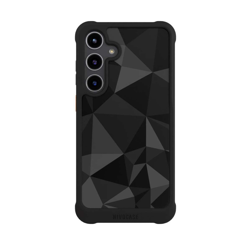 Galaxy S24 + NIVOmax Polygonmuster schwarz