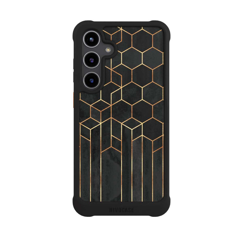 Galaxy S24 + NIVOmax Hexagones noirs