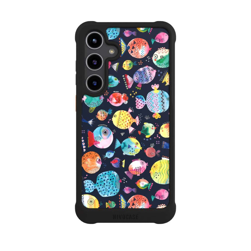 Galaxy S24 + NIVOmax Strandkugelfische Kinder Marineblau