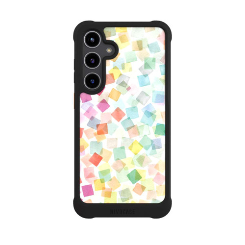 Samsung Galaxy S24+ NIVOmax Konfetti geometrische Plaids Regenbogen