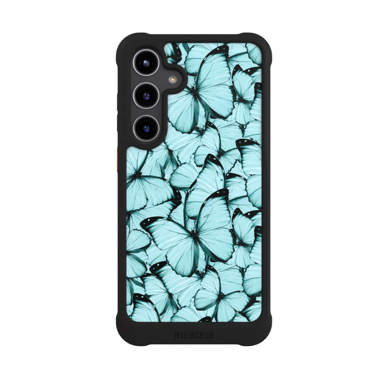 Galaxy S24 + NIVOmax Papillons sarcelle
