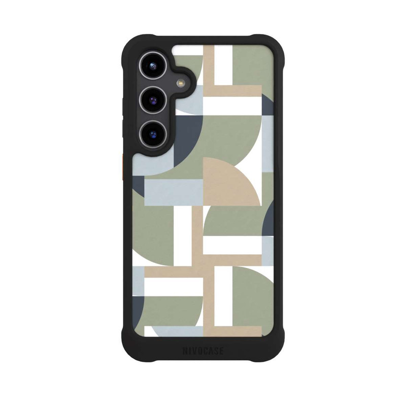 Galaxy S24 + NIVOmax Futuristische Bauhaus Polygone Beige