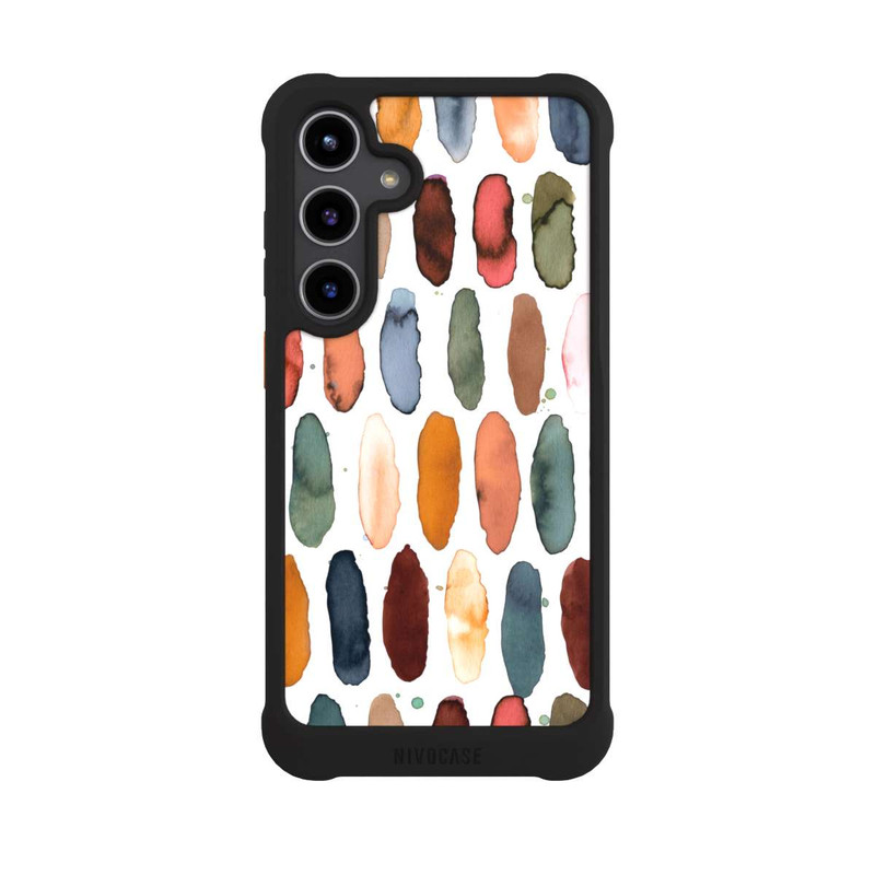 Galaxy S24 + NIVOmax Aquarellstriche aus mineralischem Terrakotta