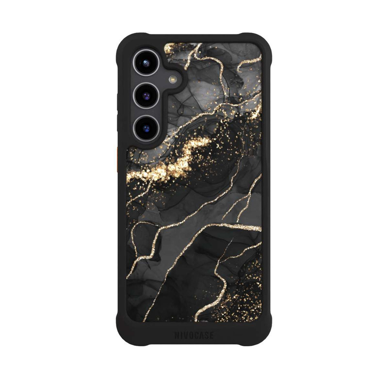 Galaxy S24 + NIVOmax Dark Marble Swirls Gold Look