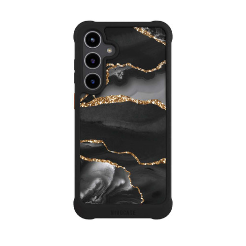 Samsung Galaxy S24+ NIVOmax Dunkle Marmorstreifen im Goldlook