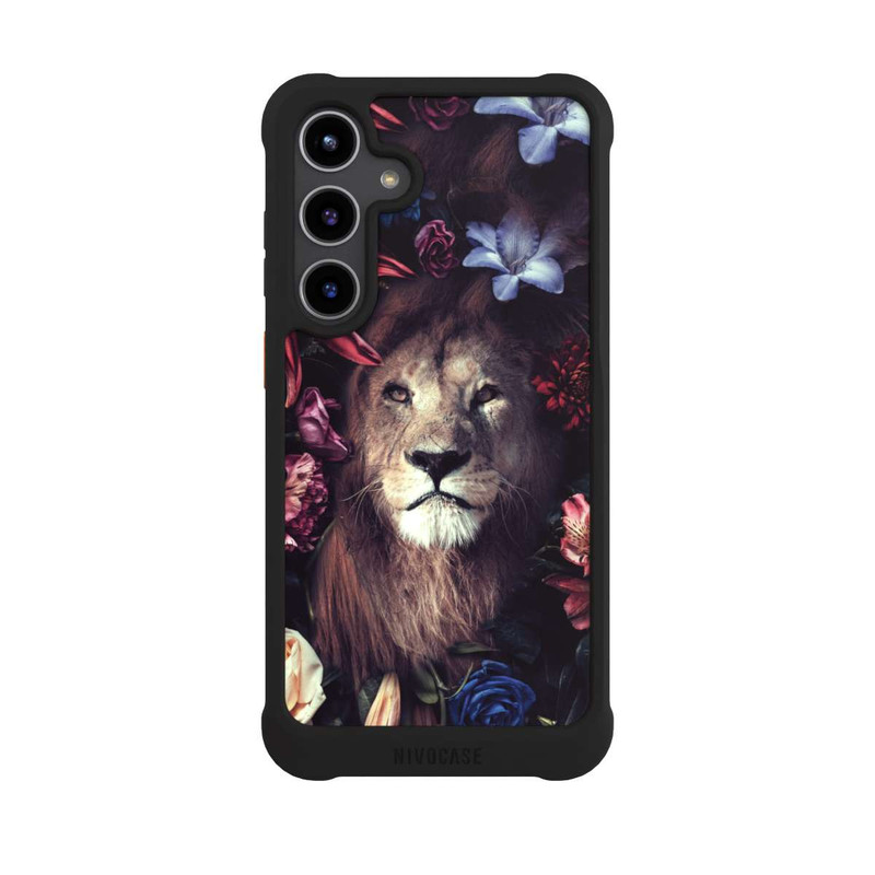 Galaxy S24 + NIVOmax Lion & Fleurs Colorées