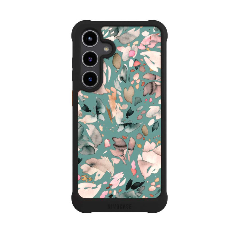 Galaxy S24 + NIVOmax Abstrakte Blumenblätter grün