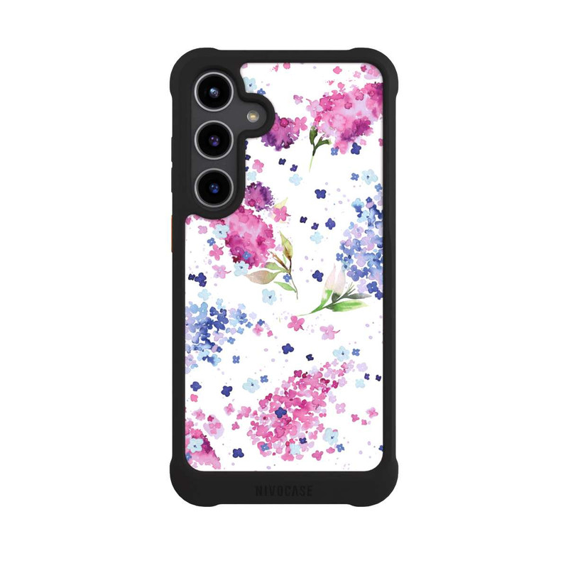 Galaxy S24 + NIVOmax Hortensien Lila und Rosa Blumen