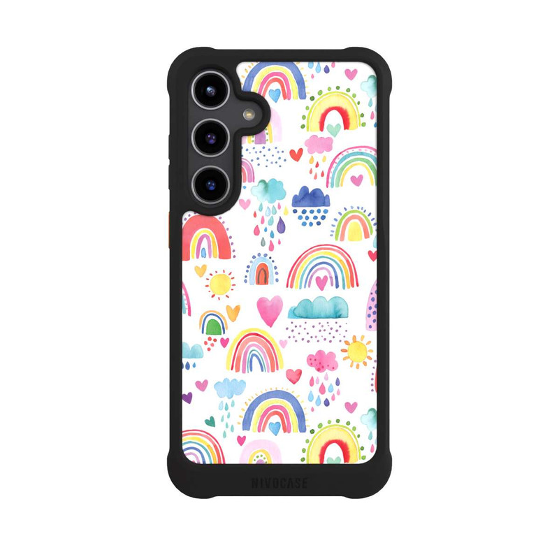 Galaxy S24 + NIVOmax Lovely Rainbows Multi Rouge